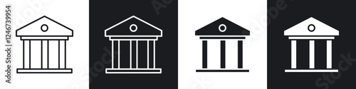 Bank icons vector graphics for web designs