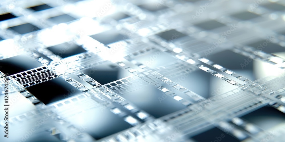 Obraz premium Computer screen with a grid of squares