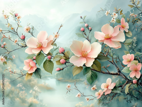 Obraz na płótnie spring blossom background