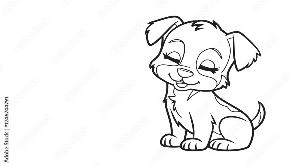 Fototapeta premium Adorable Dog Coloring Page