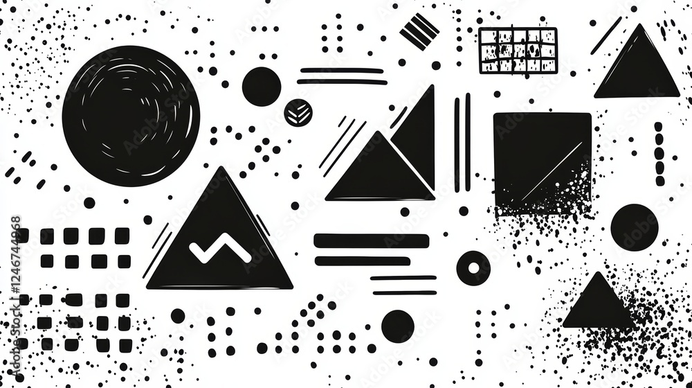 Obraz premium Abstract Geometric Black and White Pattern Background