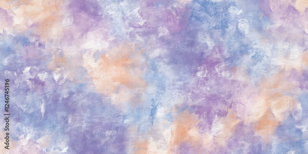 Fototapeta premium A seamless background of abstract textures in lilac, chambray blue, and peach fuzz, creating depth with layered details and smooth, flowing transitions.