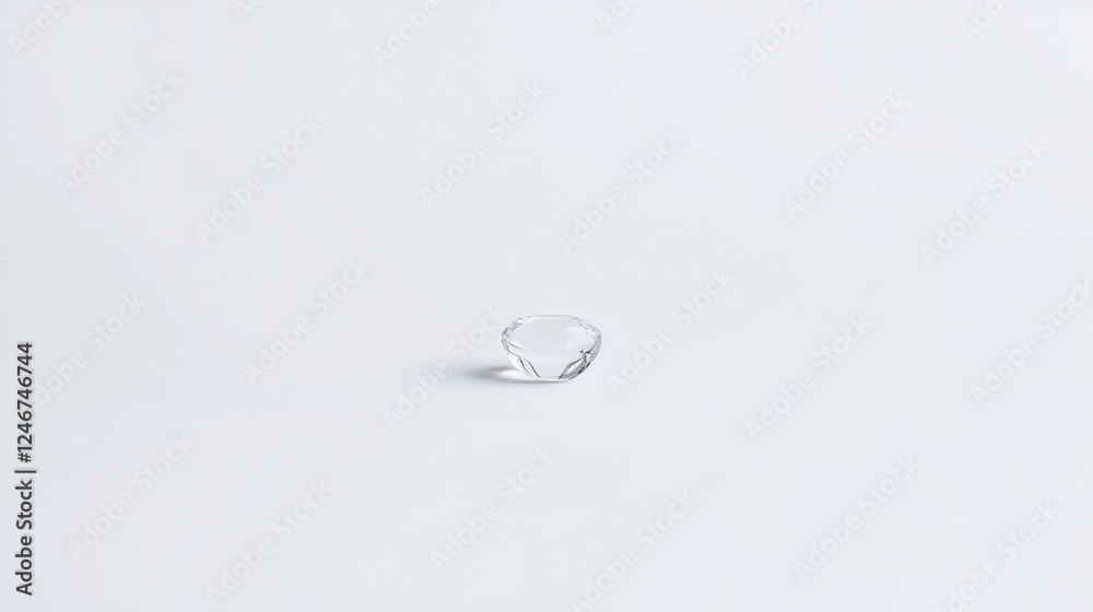 Clear Glass Object on Minimalist White Background for Creative Use Clear Glass Object on Minimalist White Background for Creative Use
