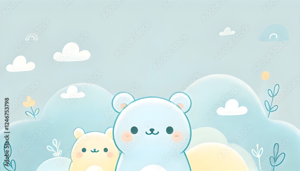 Obraz premium Bear and skyblue