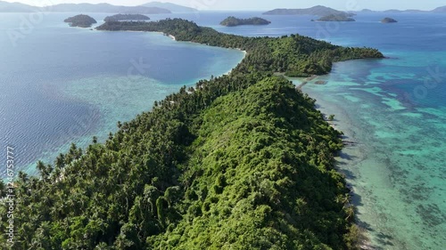 4K Aerial View of an island beach in Philippines