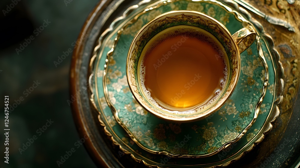 A cup of tea in an ornate china teacup
A cup of tea in an ornate china teacup