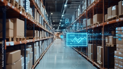 Obraz na płótnie Digital compliance tracking system for supply chain transparency, AI-powered risk assessment UI w salonie