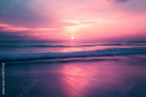 Beautiful beach landscape at sunset