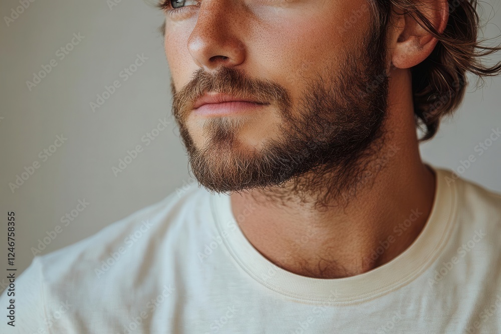 Obraz premium rustic tshirt featuring a round neckline against a plain white backdrop highlighting its warm tones the simplicity of the design complements its charm