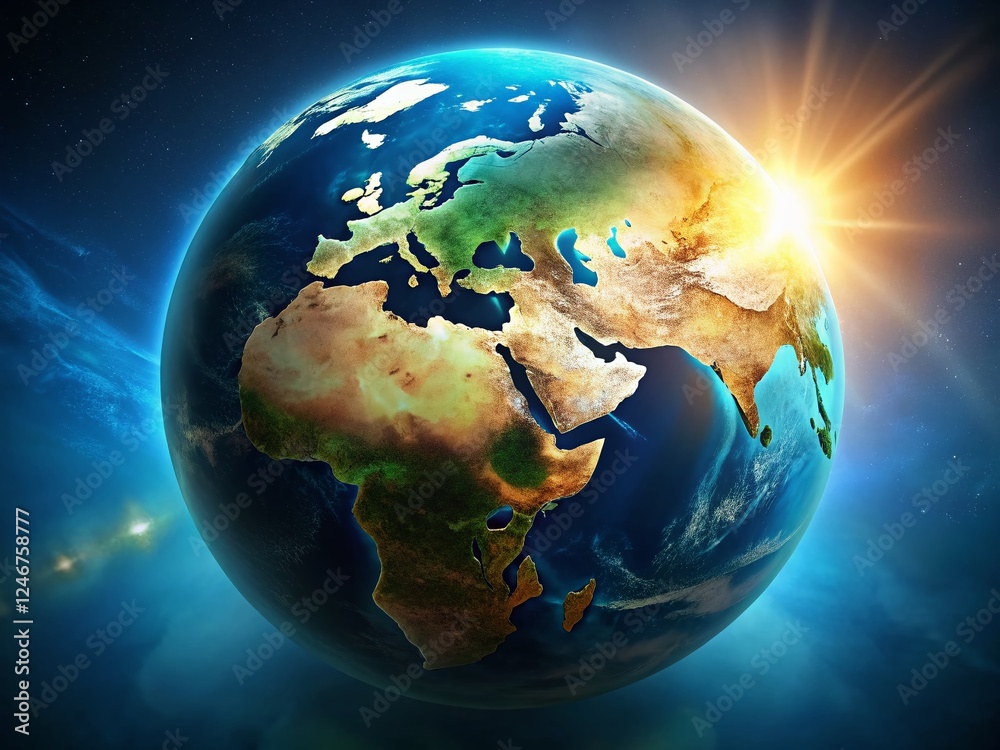 Fototapeta premium Global Earth Silhouette with Copy Space: Accurate Geographic Location Stock Photo