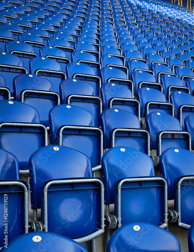 blue seats on stadium