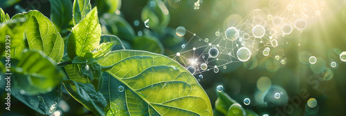Illustration of Photosynthesis: Sunlight to Energy Conversion in Plants