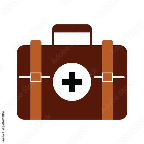 First Aid Kit silhouette color vector image art illustration Editable on white background.