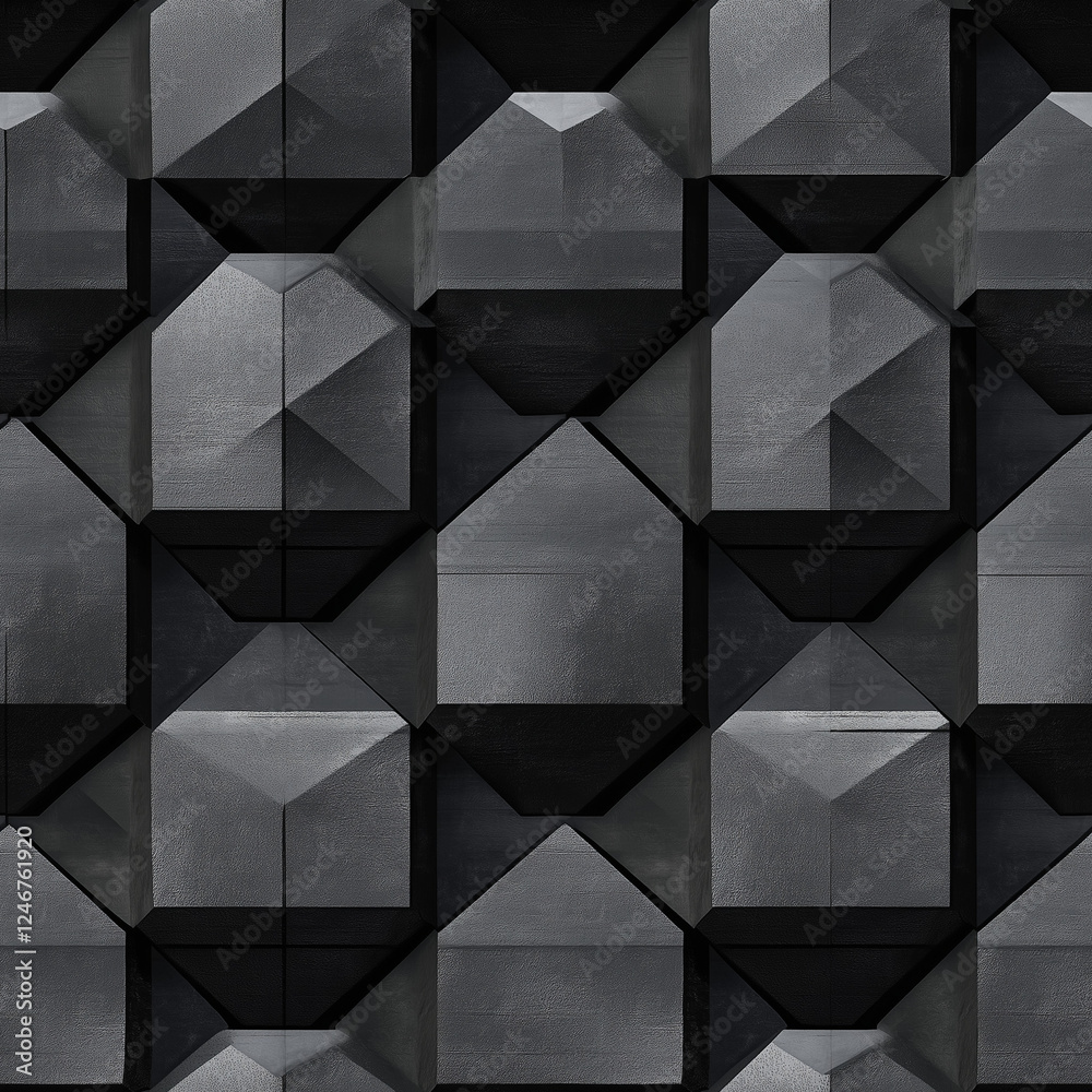 Obraz premium Geometric Black Textured Wall Pattern
