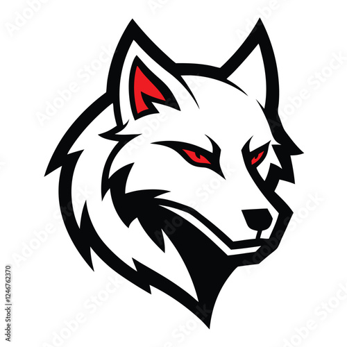 Wolf head logo illustration on white background, wolf head logo 