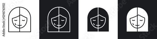 Facelifting procedure icons graphic vectors