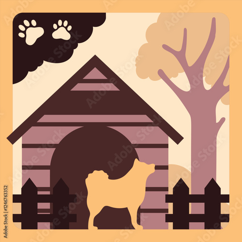 Dog House Layered Papercut - Shiba Inu