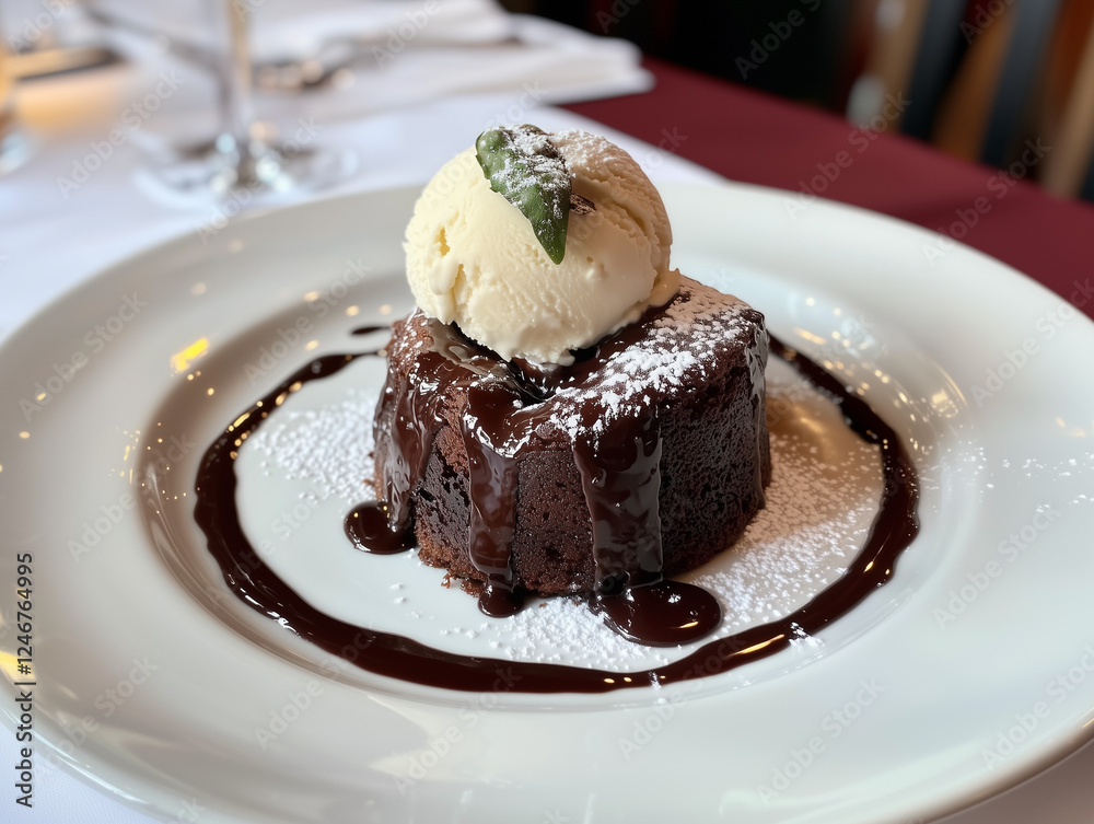 Decadent Chocolate Cake with Ice Cream Decadent Chocolate Cake with Ice Cream