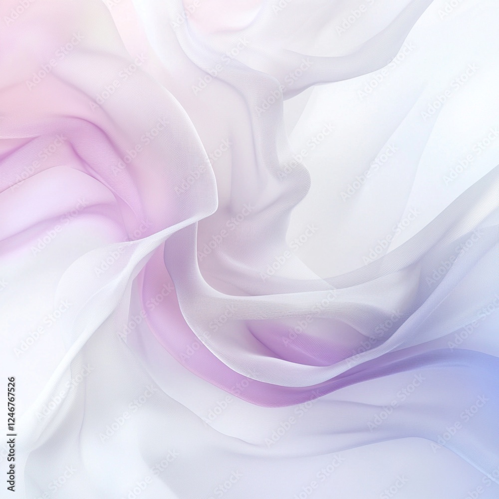 Fototapeta premium Abstract pastel fabric swirl, soft flowing waves.