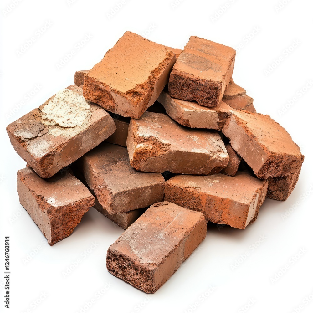 Rustic Stacked Old Red Bricks Texture isolated s transparent background Rustic Stacked Old Red Bricks Texture isolated s transparent background