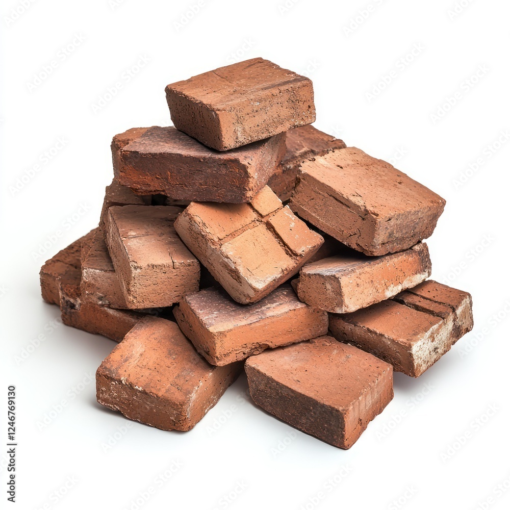 Rustic Stacked Old Red Bricks Texture isolated s transparent background Rustic Stacked Old Red Bricks Texture isolated s transparent background