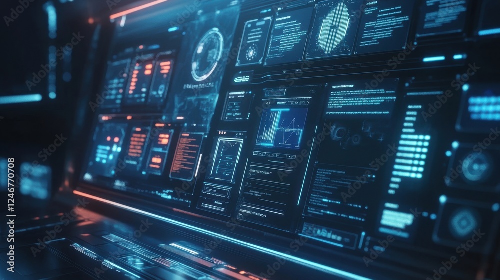 Robotic automation handling compliance processes, futuristic AI-driven workflow dashboard Robotic automation handling compliance processes, futuristic AI-driven workflow dashboard