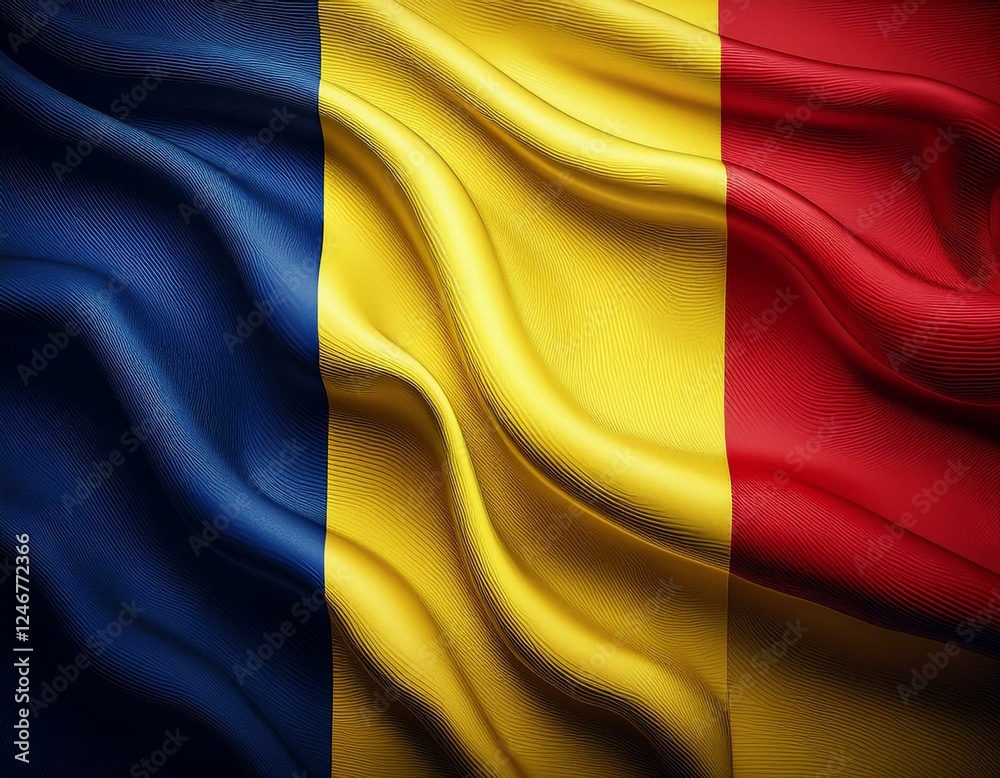 Fototapeta premium 3D Flagge Rumänien