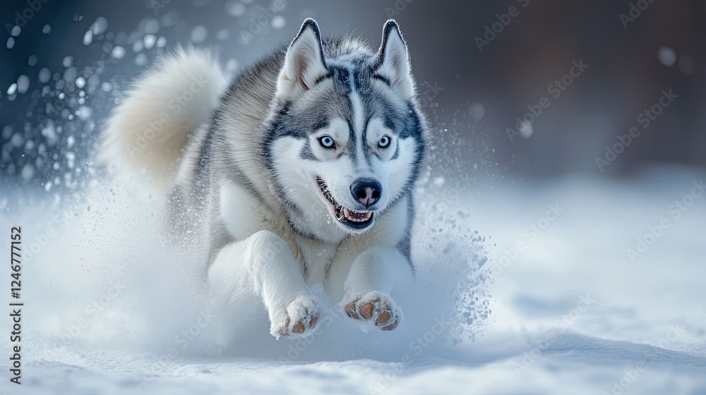 Husky sledding through Lapland?...A?s snowy landscape, Finland Husky sledding through Lapland?...A?s snowy landscape, Finland