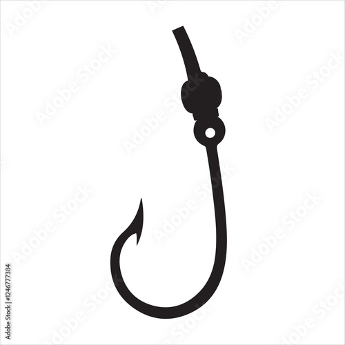 fishing hook silhouette on white background

