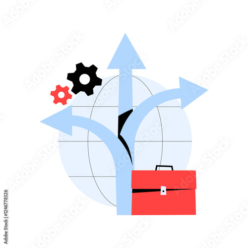 Career Paths And Business Opportunities With Arrows In Flat Vector Illustration Symbolizing Decision Making, Growth, And Professional Development, Isolated On White Background