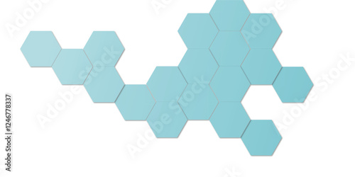 Abstract geometric water color technology embossed hexagon on transparent honeycomb vector illustration  background.