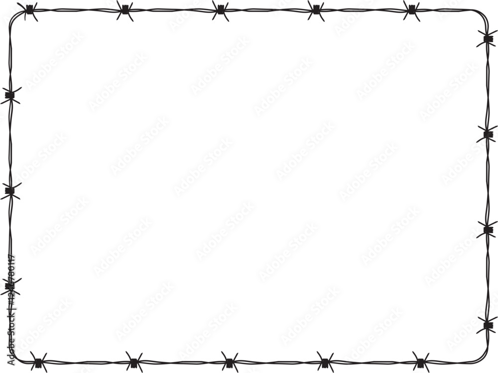 Barbed Wire Frame Illustration Barbed Wire Frame Illustration