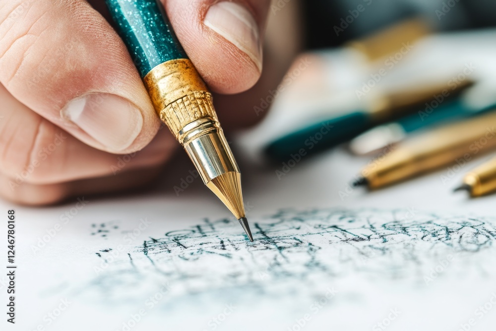 A hand drawing a perfect circle freehand with only mathematical guidance