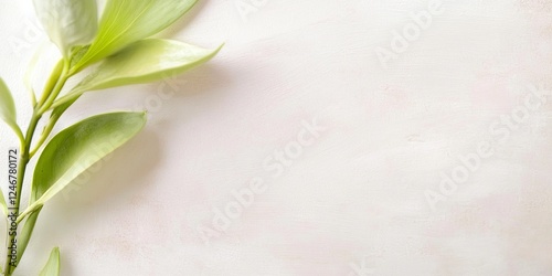 Green Sprig on Pink Backgro...