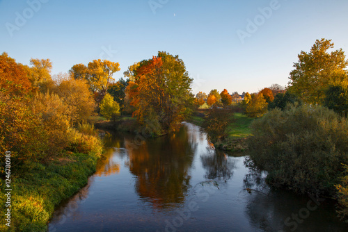 Baden-Württemberg, Herbstliche Ruhe an der Jagst in Crailsheim photo