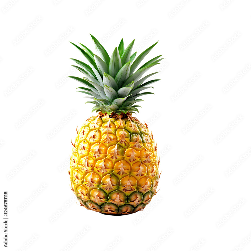 Fototapeta premium pineapple fruit isolated on a transparent background, in a PNG format