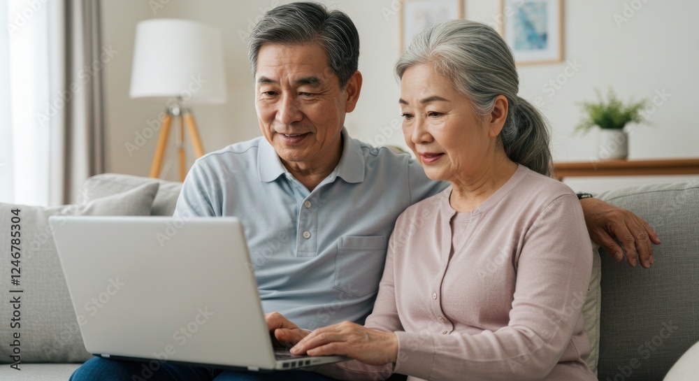 Elderly Couple Enjoying Technology Together Elderly Couple Enjoying Technology Together