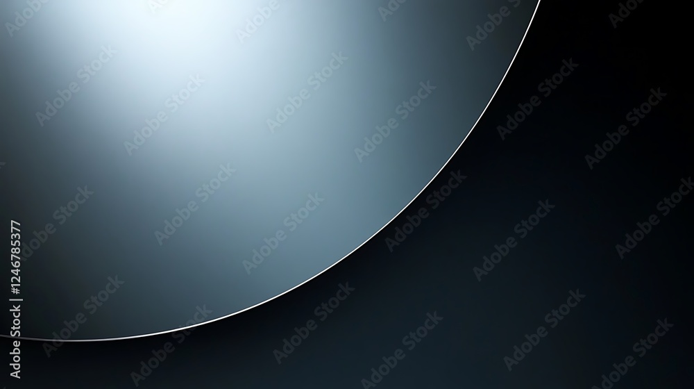 Dark grey curve, black background, abstract design, website banner