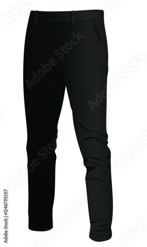 Black chino pants. vector illustration