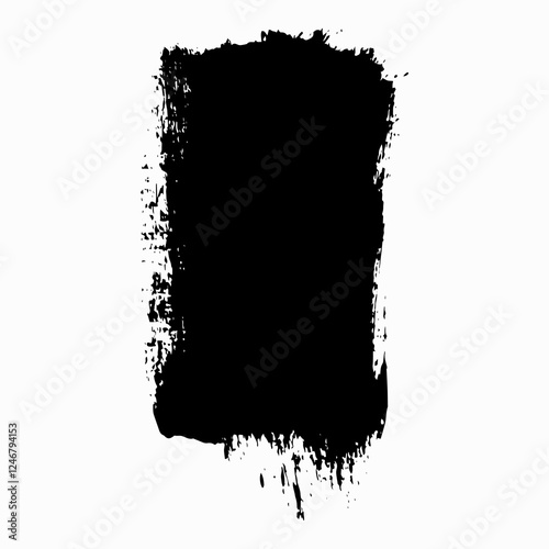 "Bold black paint strokes created using a thick brush, showcasing rich texture and expressive movement. The abstract brushstrokes add a raw, artistic feel, perfect for backgrounds & digital art