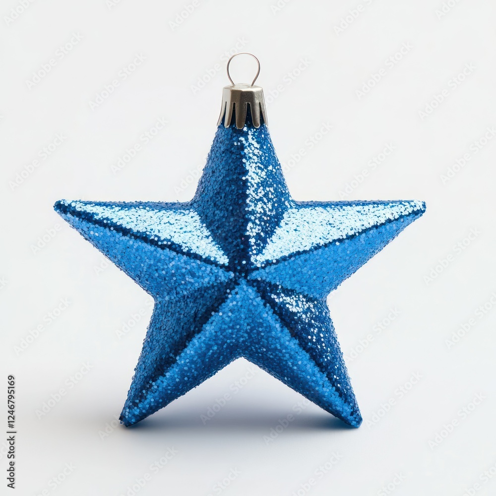 Fototapeta premium Blue Glitter Star Festive Decor new art isolated co transparent background