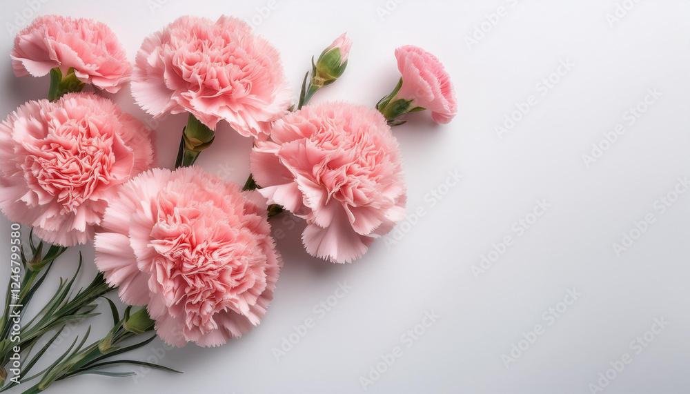 delicate pink carnation flowers arranged on a white background showcasing their beauty and texture in a floral composition delicate pink carnation flowers arranged on a white background showcasing their beauty and texture in a floral composition