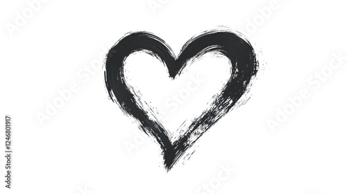 Heart doodle on white isolated background