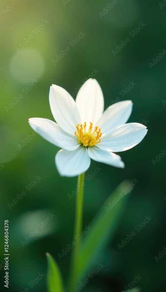 Delicate white flower with large petals in soft focus, serene, soft focus Delicate white flower with large petals in soft focus, serene, soft focus