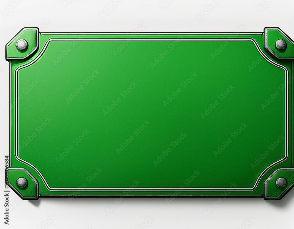 Obraz premium a green sign with a white background the sign is square and has a white border it is a blank sign which can be used for any purpose