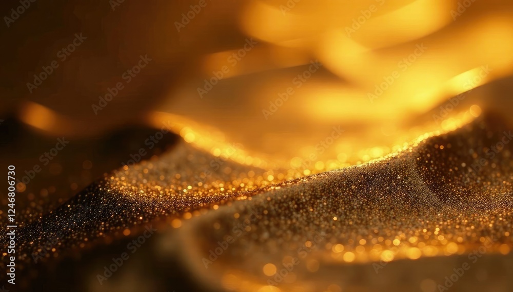 Warm golden light shines on a metallic surface, luxury, gold Warm golden light shines on a metallic surface, luxury, gold