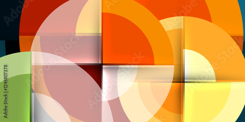 Techno circles and semi circles. Vector Illustration For Wallpaper, Banner, Background, Card, Book Illustration, landing page