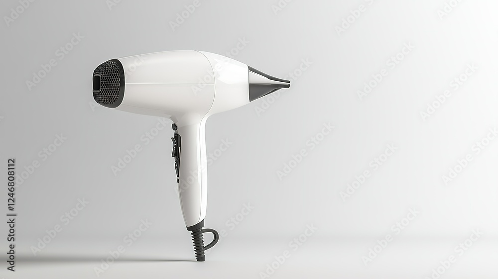 Fototapeta premium Hot hair dryer and white background
