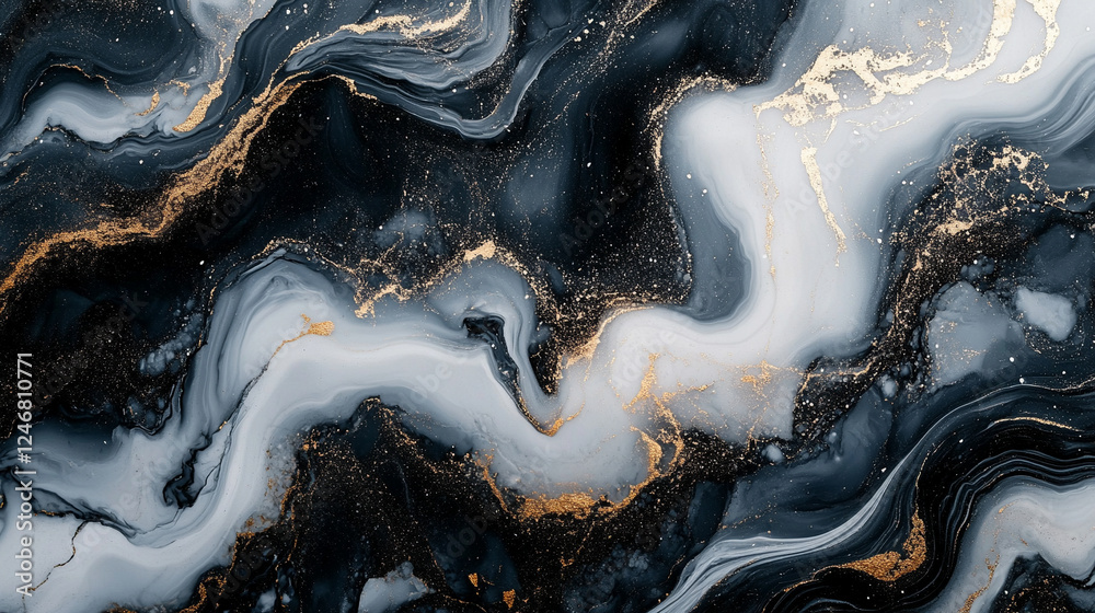 Fototapeta premium Luksusowa tekstura marmuru, biały i złoty, tło generative ai