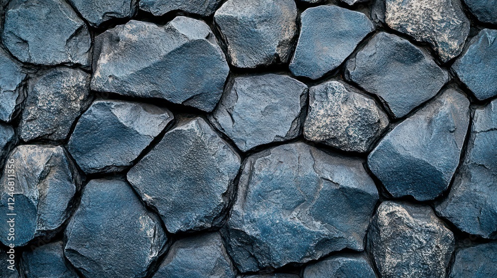 Fototapeta premium Close-up textured dark stone wall exterior